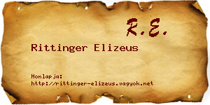 Rittinger Elizeus névjegykártya